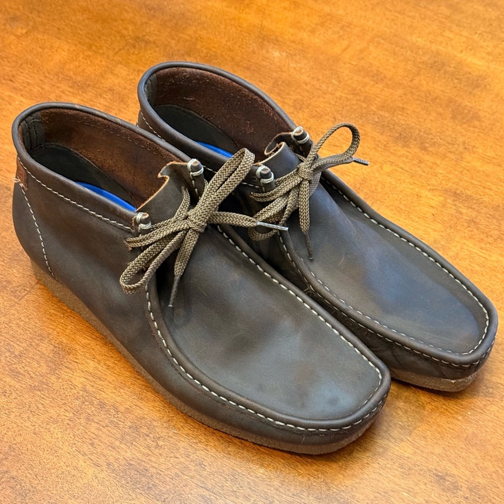 Clarks Shacre Brown Beeswax Leather Chukka Boots 12M